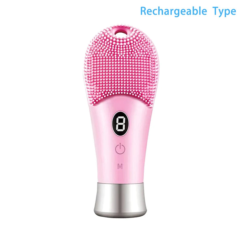 9 Gear Electric Ultrasonic Skin Sonic Scrubber Facial Brush Cleaner High Frequency Vibration Face Silicone Rechargeable
