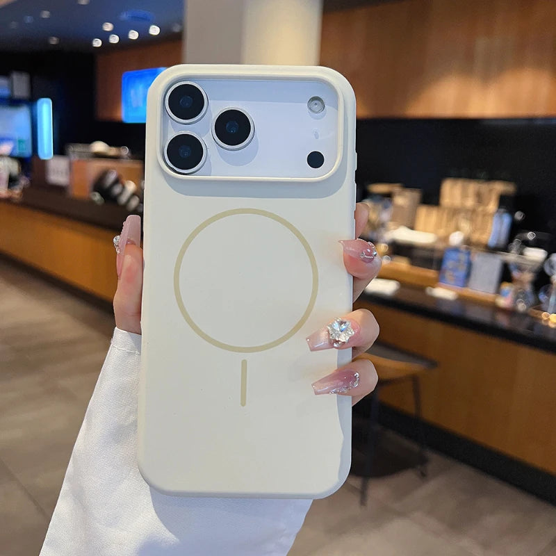 Luxury Liquid Silicone Magnetic Phone Case – Compatible with MagSafe Wireless Charging