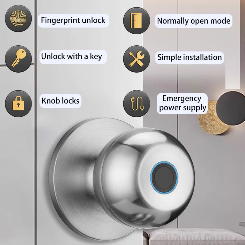 Biometric Fingerprint Smart Door Lock with Tuya App Control