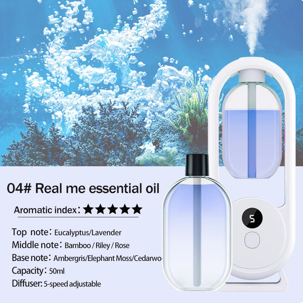 Rechargeable Portable Aroma Diffuser – Essential Oil Aromatherapy Machine with Timed Air Freshener Modes