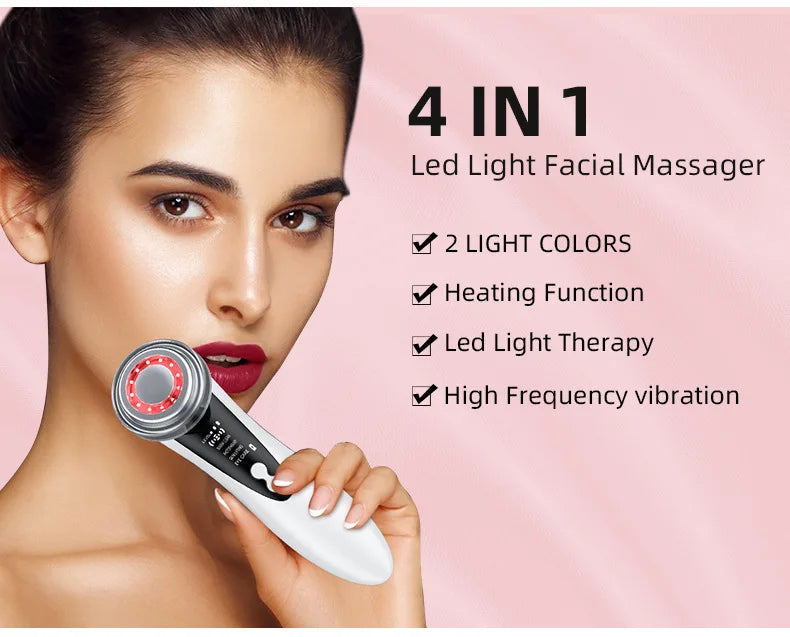 4-in-1 RF EMS Facial Massager – Wireless Skin Rejuvenation Device
