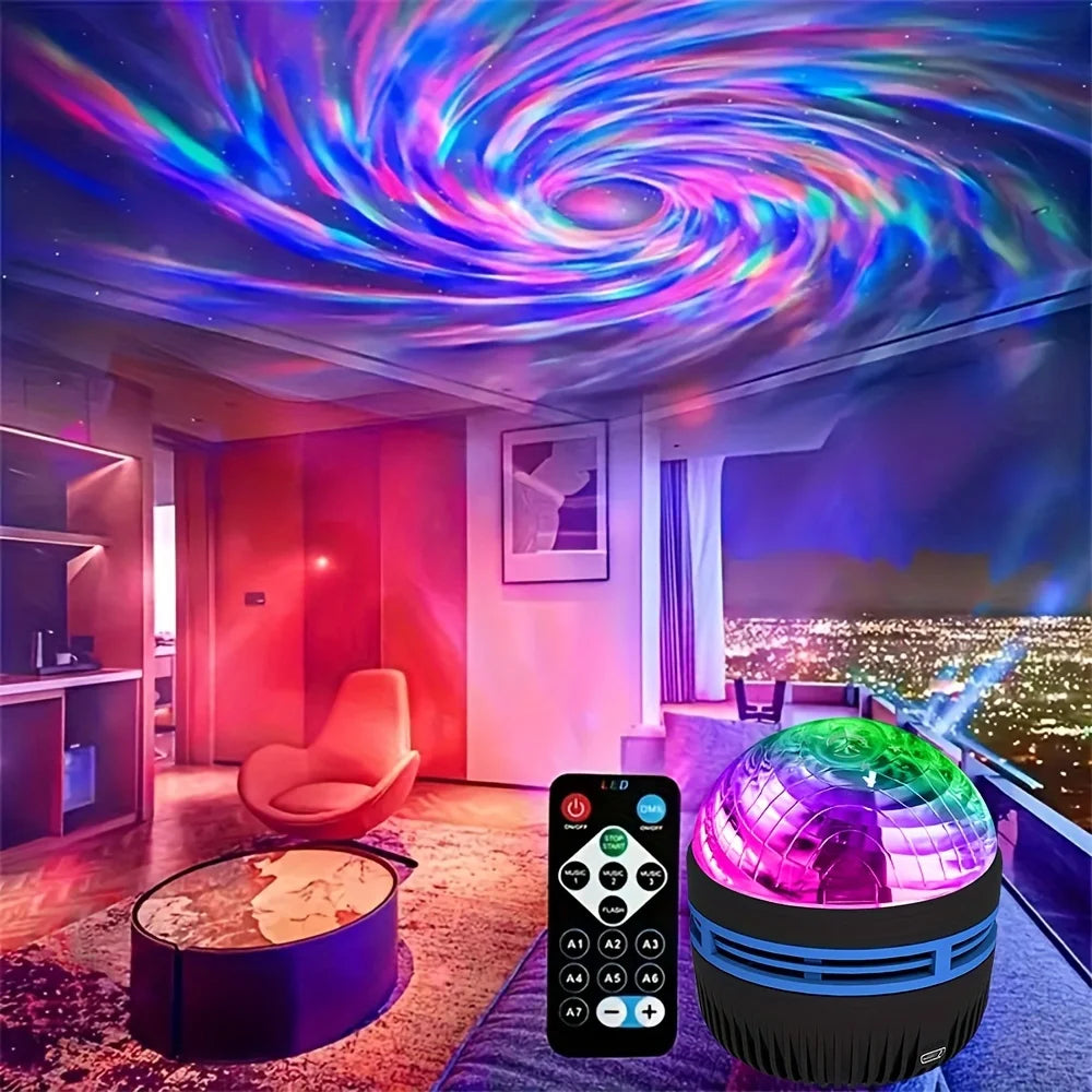 LED Galaxy Night Light Projector – Starry Sky Lamp with Remote Control and 7 Lighting Modes