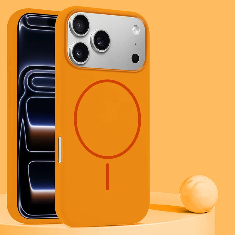 Luxury Liquid Silicone Magnetic Phone Case – Compatible with MagSafe Wireless Charging
