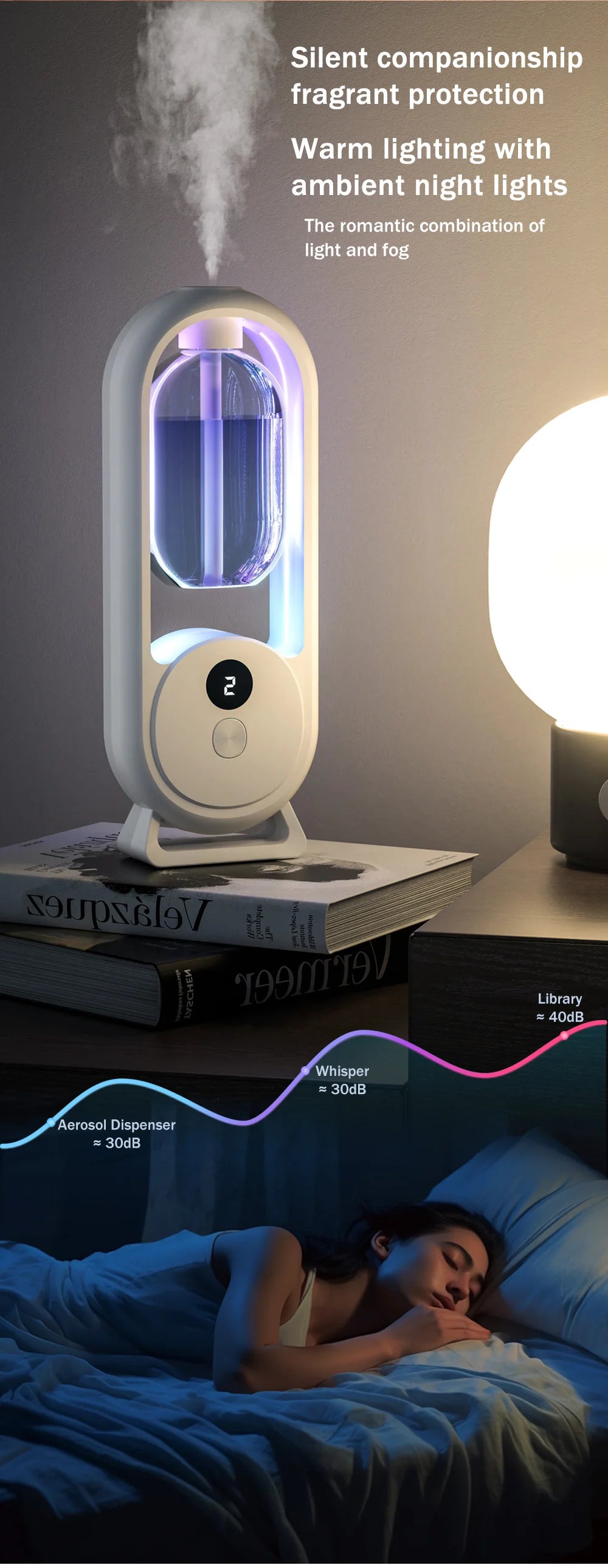 Rechargeable Portable Aroma Diffuser – Essential Oil Aromatherapy Machine with Timed Air Freshener Modes