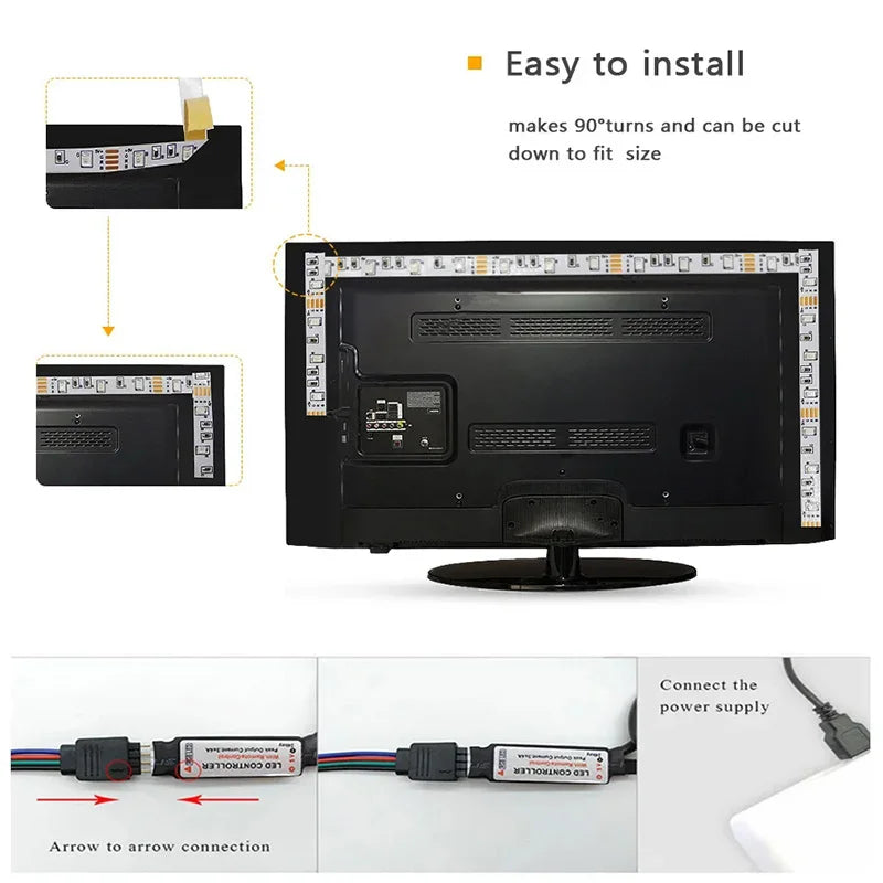 RGB LED Strip Lights – Flexible Room Lighting with App and Remote Control