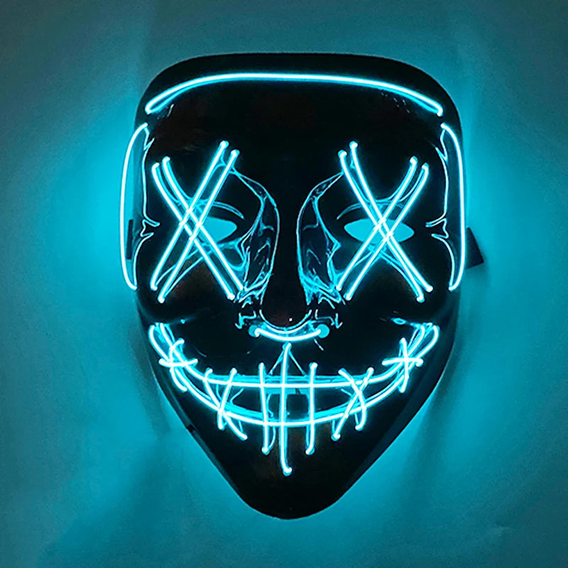 Wireless Scary Glowing Mask – LED Luminous Purge Mask for Halloween and Party Events