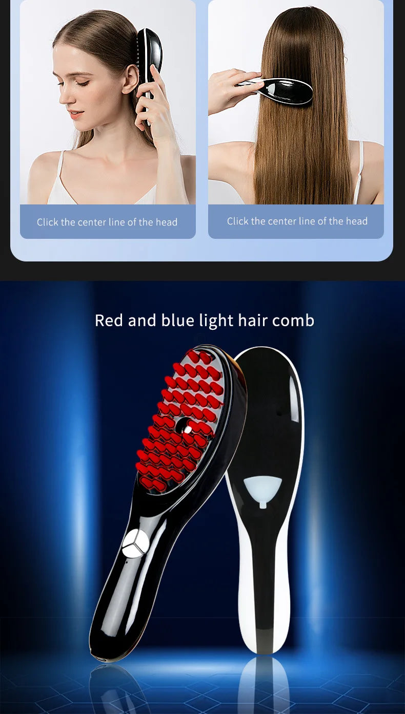 Electric Spray Massage Comb – LED Hair Growth & Scalp Care Vibration Massager Brush
