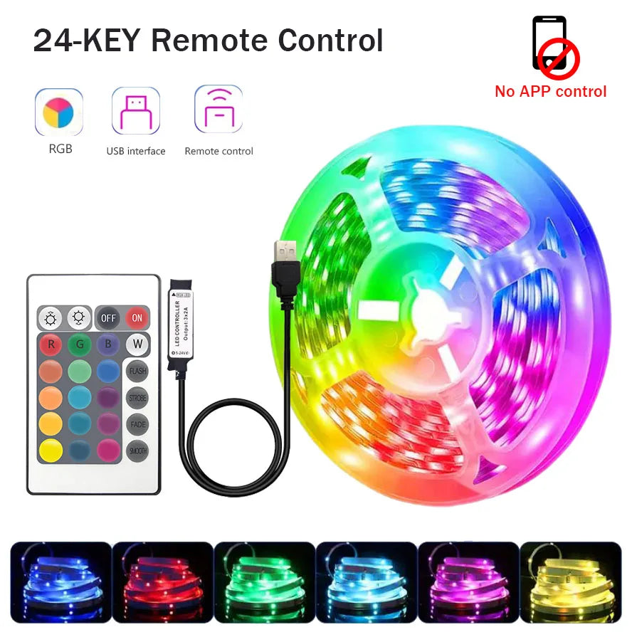 RGB LED Strip Lights – Flexible Room Lighting with App and Remote Control