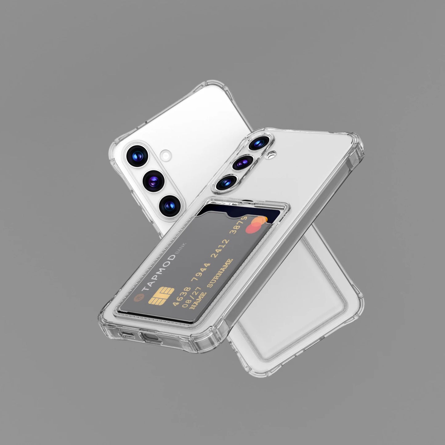 Transparent Card Slot Silicone Case for Samsung Galaxy