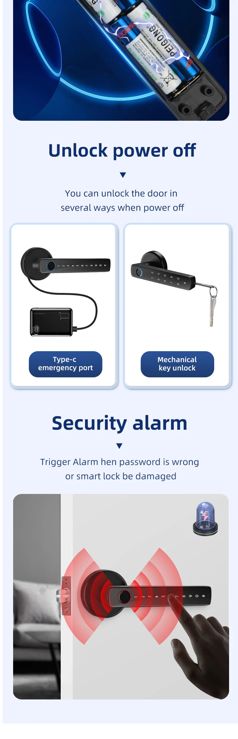 Tuya BLE Fingerprint Smart Door Lock