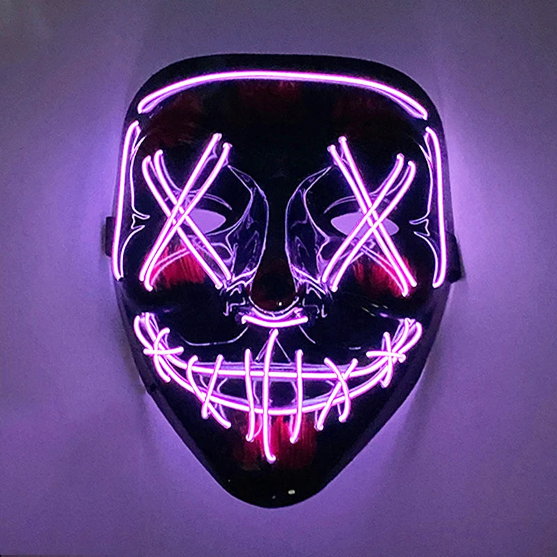 Wireless Scary Glowing Mask – LED Luminous Purge Mask for Halloween and Party Events