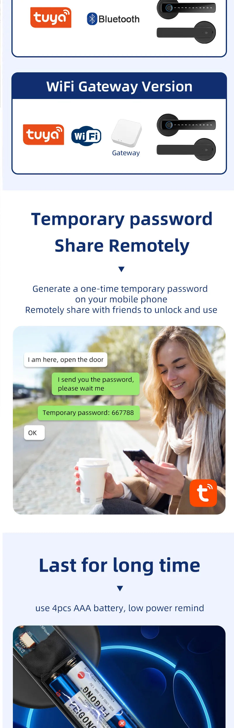 Tuya BLE Fingerprint Smart Door Lock