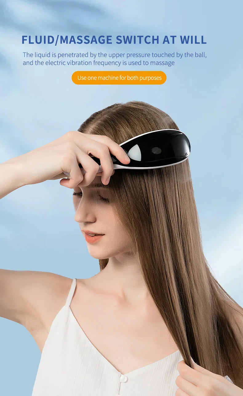 Electric Spray Massage Comb – LED Hair Growth & Scalp Care Vibration Massager Brush