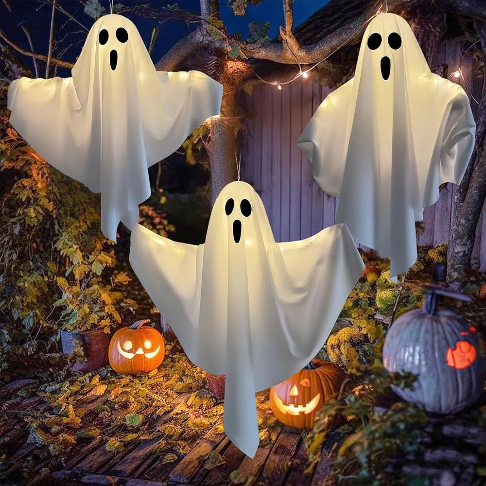 Halloween Hanging Ghost Decoration – Light-Up Flying Ghost for Indoor & Outdoor Halloween Parties