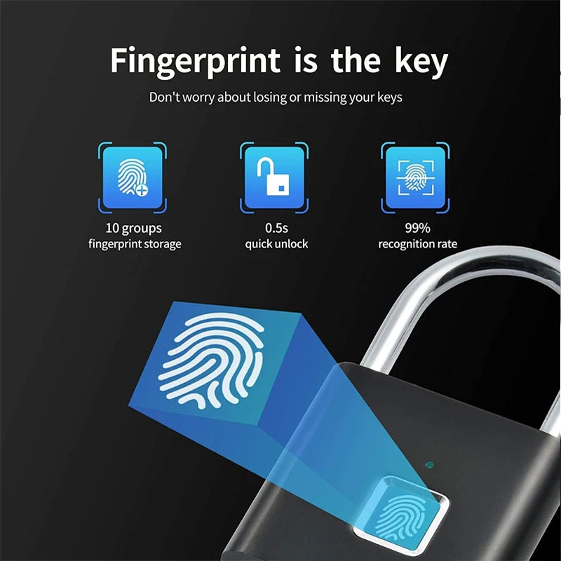 Keyless Smart Fingerprint Padlock – Secure, Modern, and Effortless Access