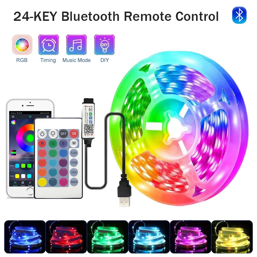 RGB LED Strip Lights – Flexible Room Lighting with App and Remote Control