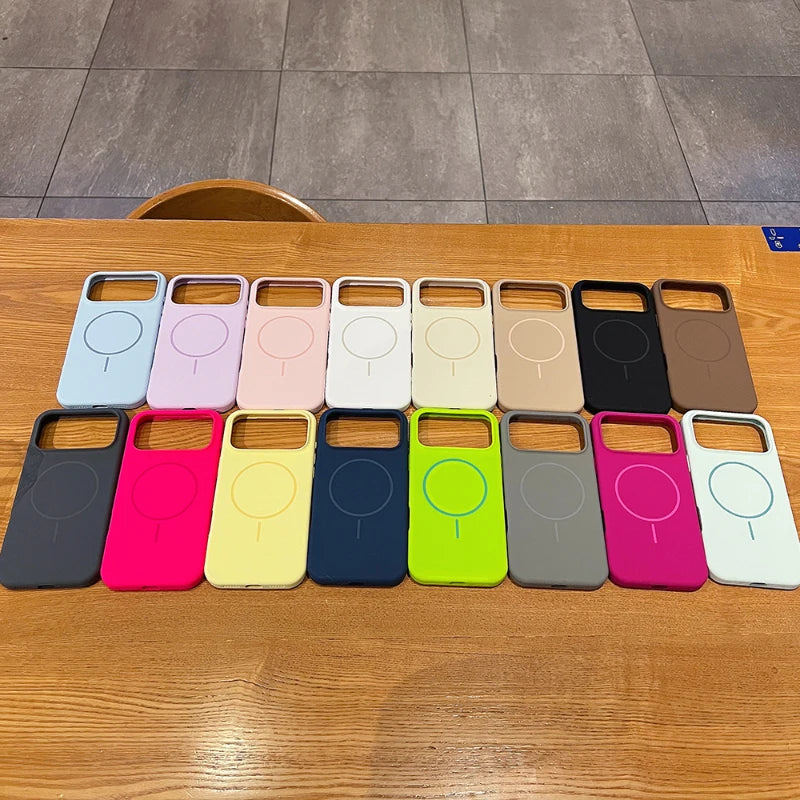 Luxury Liquid Silicone Magnetic Phone Case – Compatible with MagSafe Wireless Charging