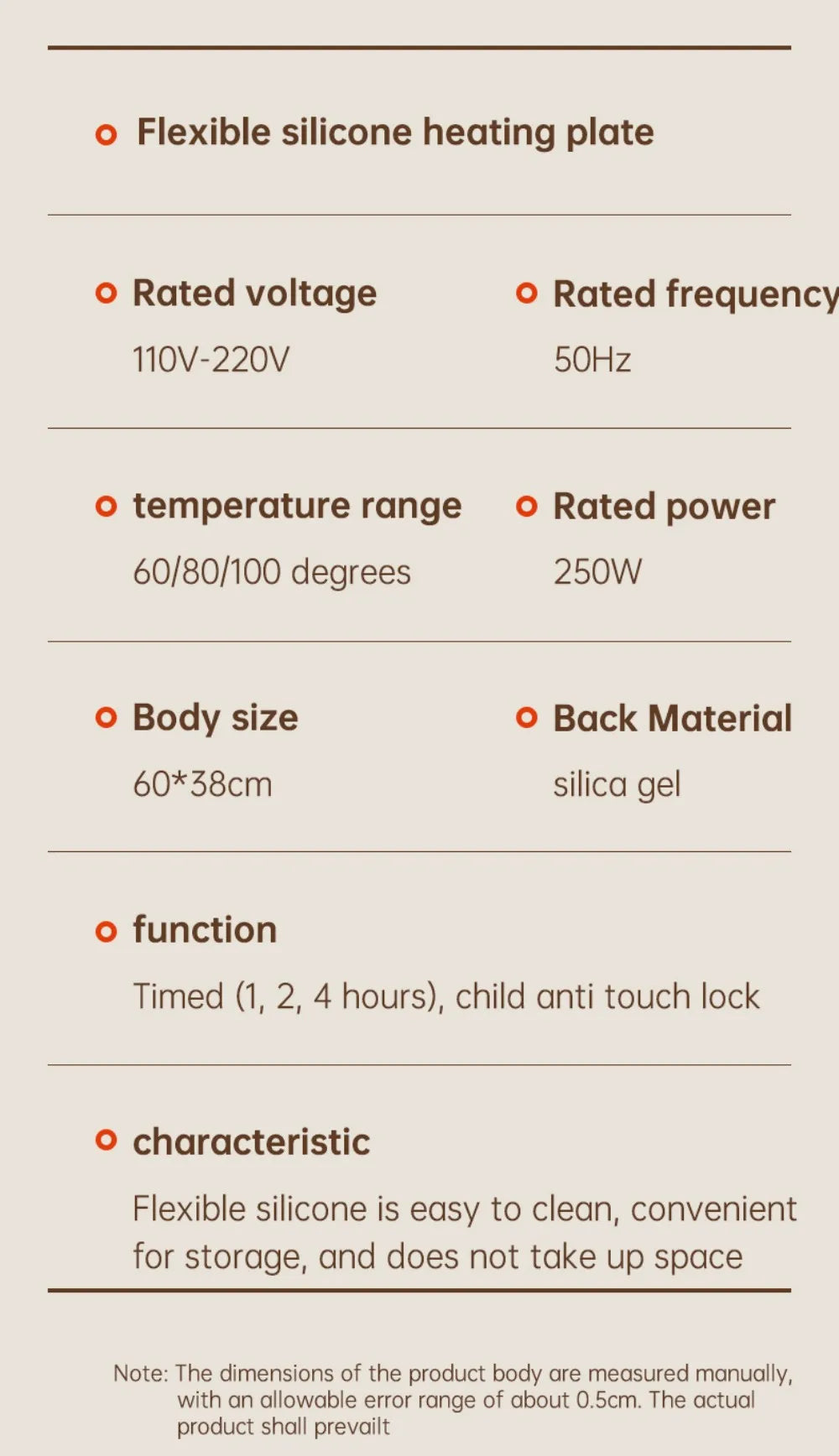 Flexible Silicone Heating Plate with Temperature Control