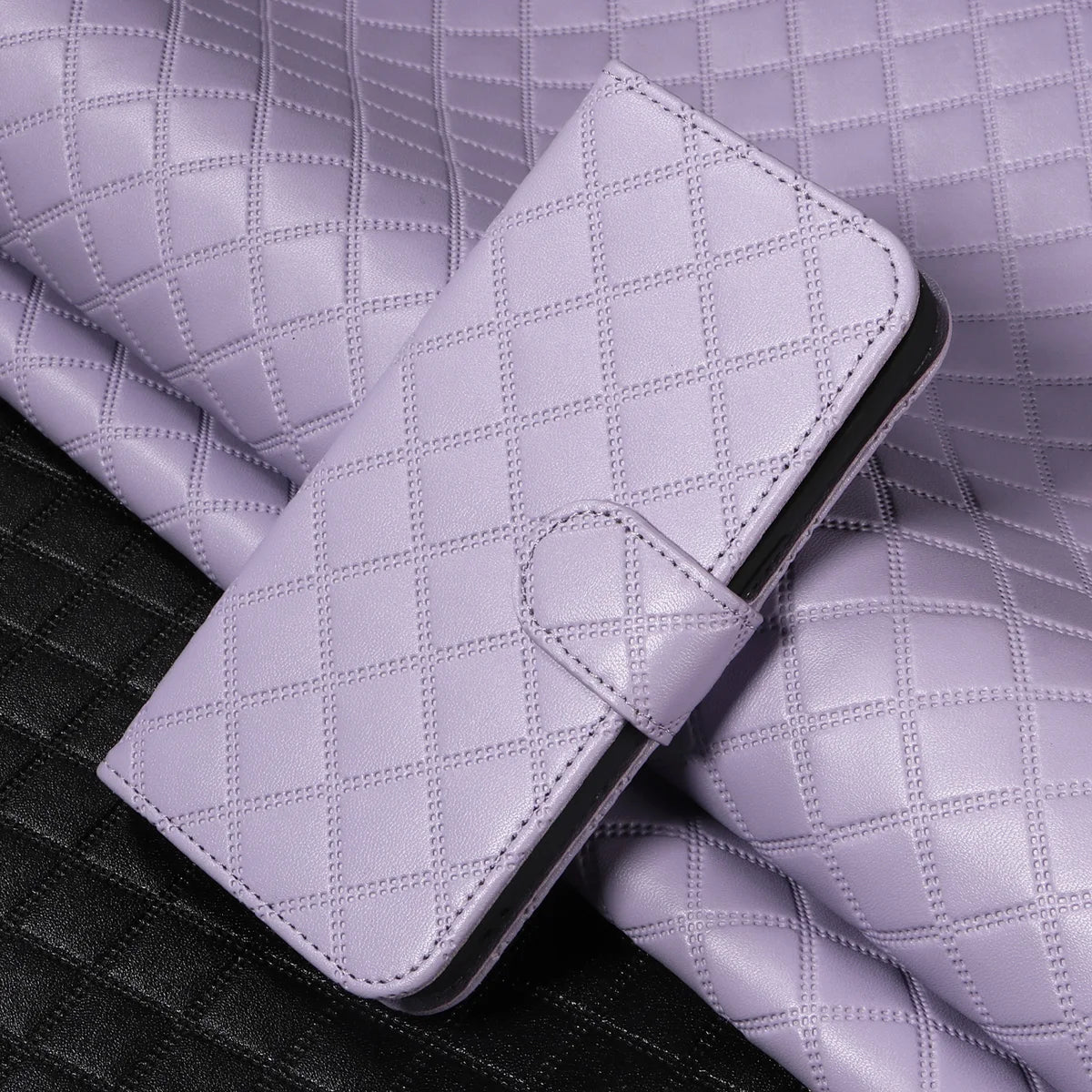 PU Leather Plaid Wallet Case for Samsung Galaxy