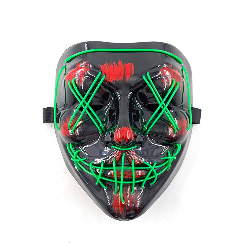 Wireless Scary Glowing Mask – LED Luminous Purge Mask for Halloween and Party Events