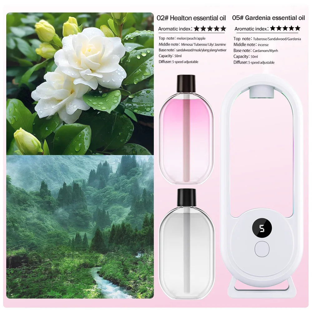 Rechargeable Portable Aroma Diffuser – Essential Oil Aromatherapy Machine with Timed Air Freshener Modes