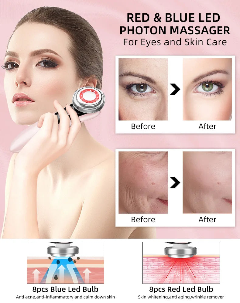 4-in-1 RF EMS Facial Massager – Wireless Skin Rejuvenation Device