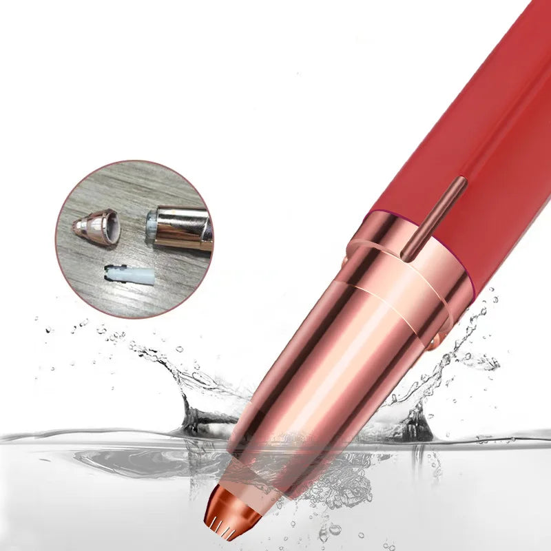 Portable Electric Eyebrow Trimmer – Mini Painless Facial Epilator with LED Light