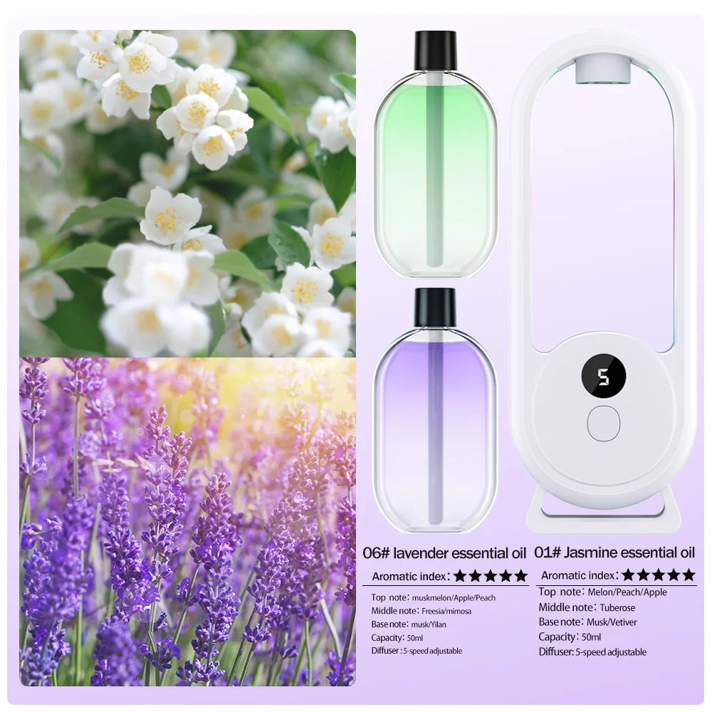 Rechargeable Portable Aroma Diffuser – Essential Oil Aromatherapy Machine with Timed Air Freshener Modes