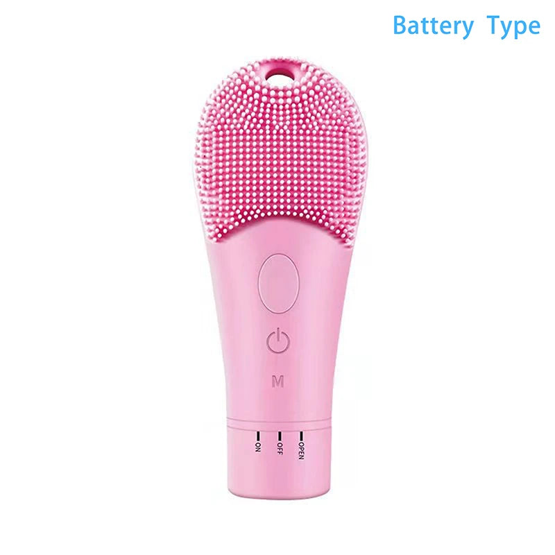 9 Gear Electric Ultrasonic Skin Sonic Scrubber Facial Brush Cleaner High Frequency Vibration Face Silicone Rechargeable