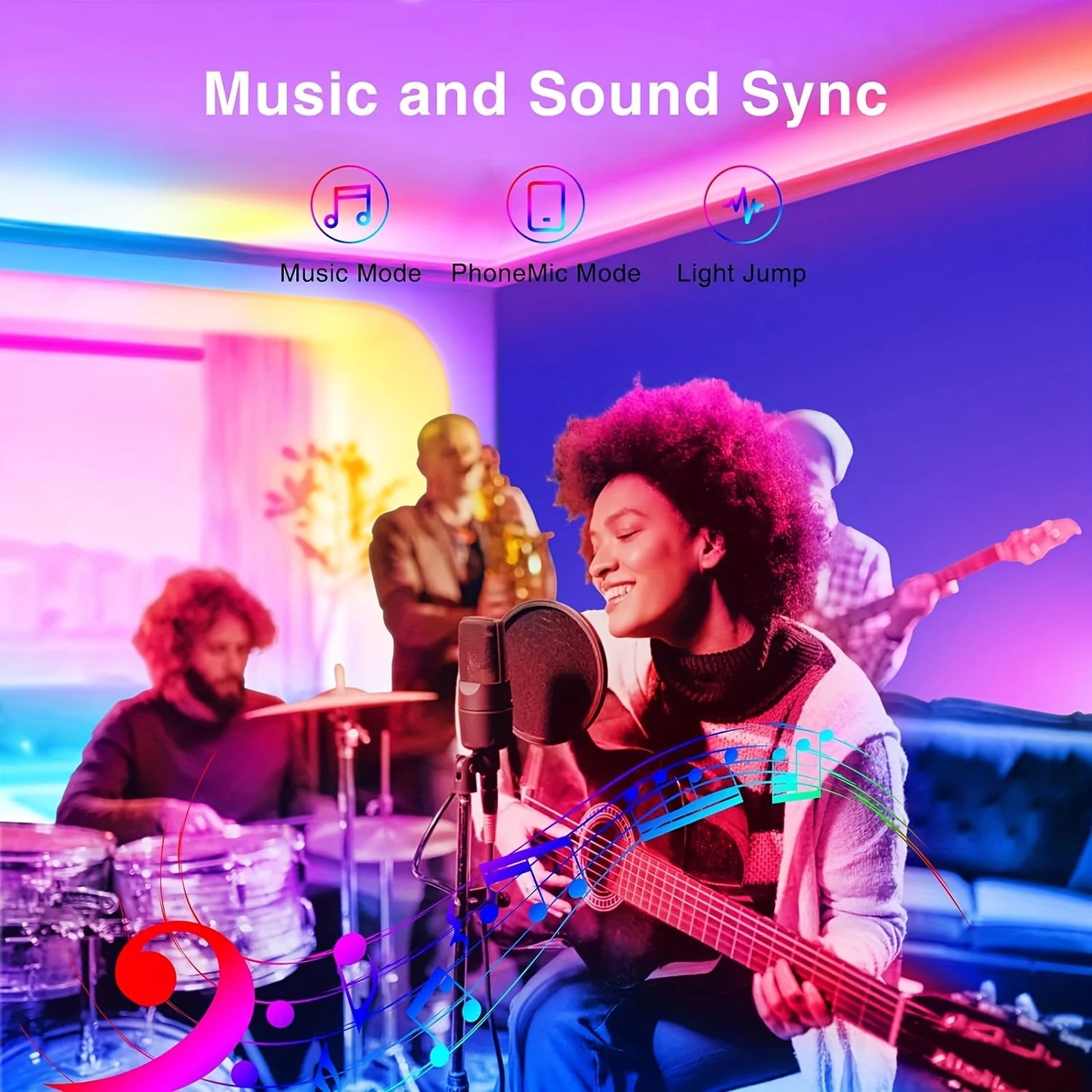 RGB LED Strip Lights – Flexible Room Lighting with App and Remote Control