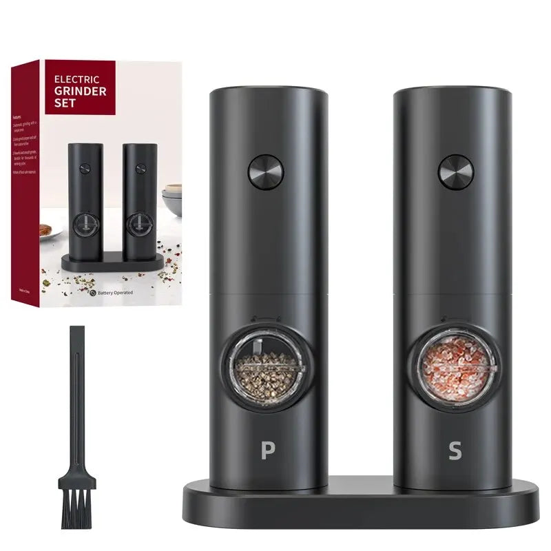 Electric Automatic Pepper and Salt Grinder – Adjustable Coarseness with LED Light