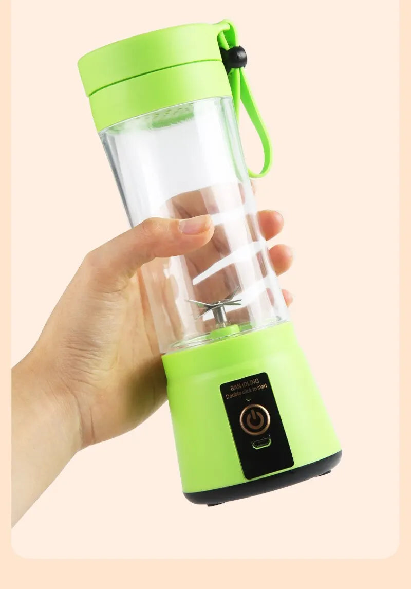 380ml Portable Electric Juicer – USB Rechargeable Mini Smoothie Blender for Travel and Kitchen Use