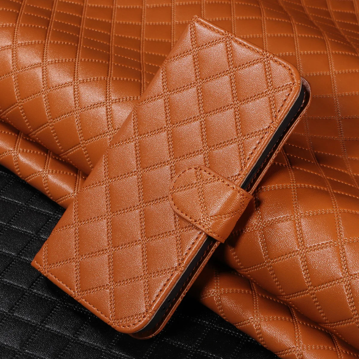 PU Leather Plaid Wallet Case for Samsung Galaxy