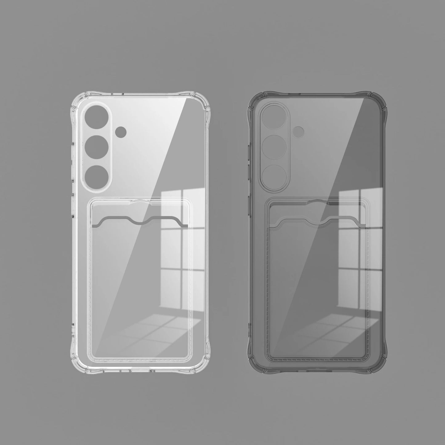 Transparent Card Slot Silicone Case for Samsung Galaxy
