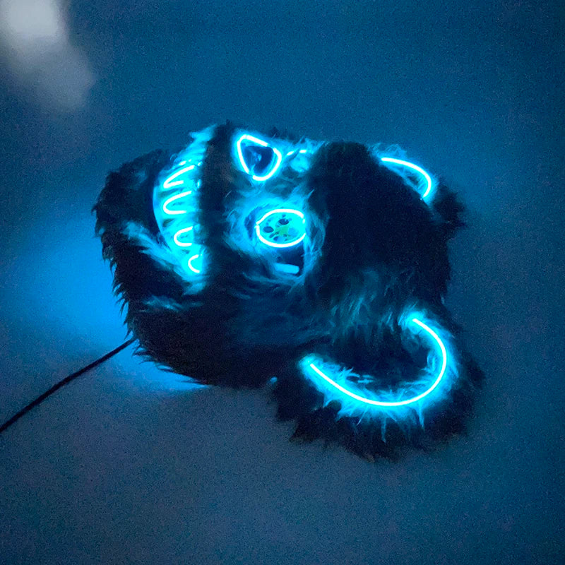 LED Glowing Bloody Bear Mask – Horror Plush Rabbit & Bear Cosplay Mask for Halloween and Festivals