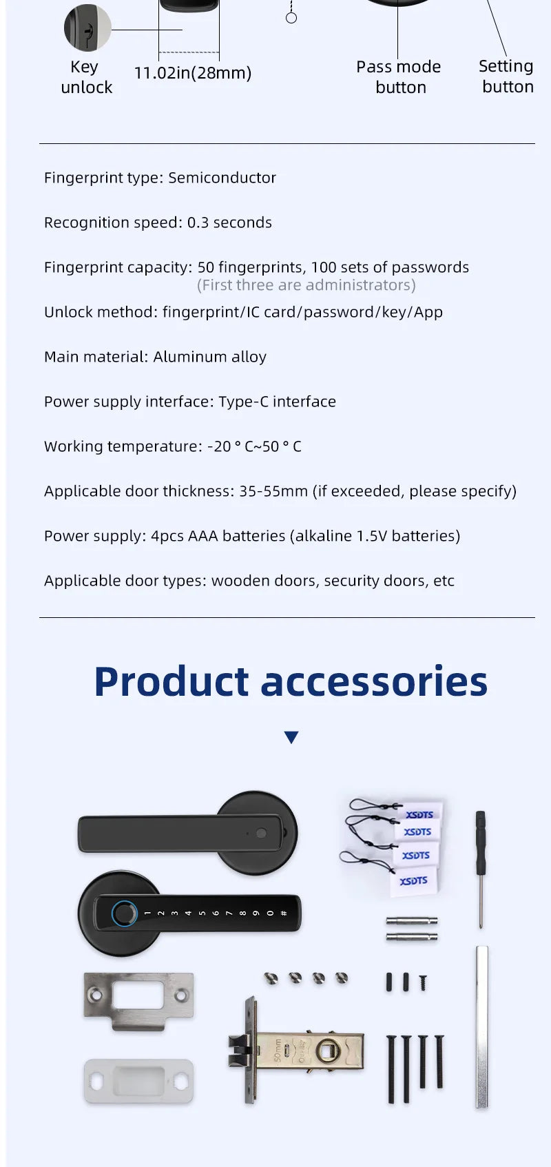 Tuya BLE Fingerprint Smart Door Lock