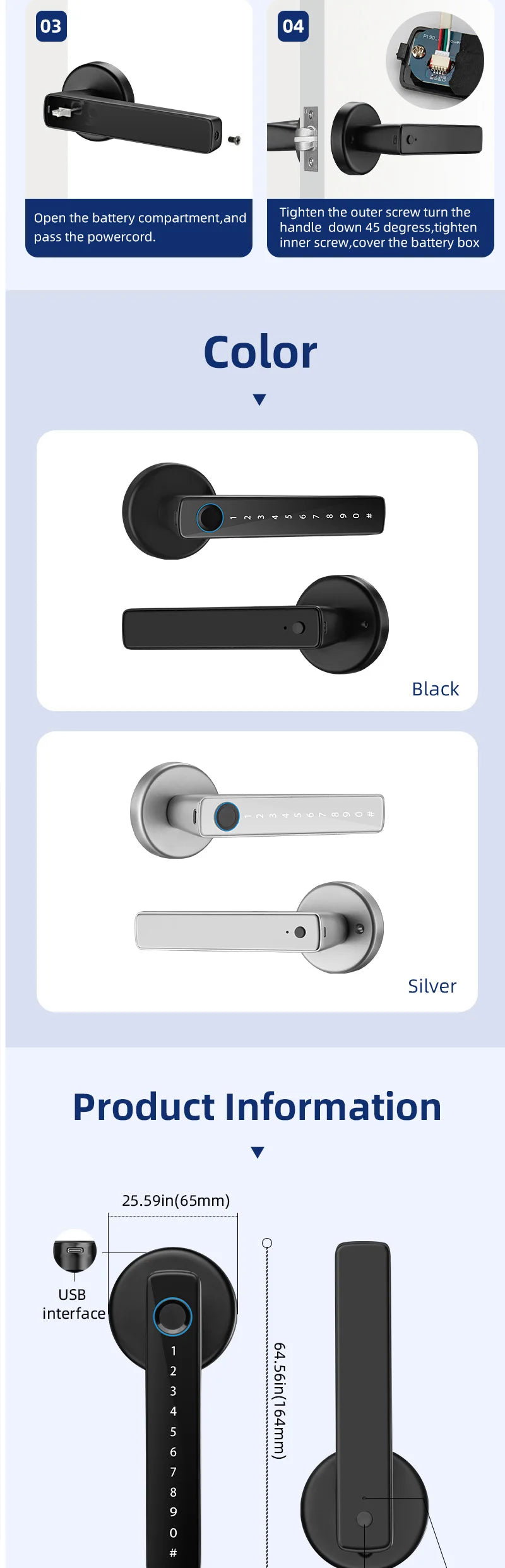Tuya BLE Fingerprint Smart Door Lock