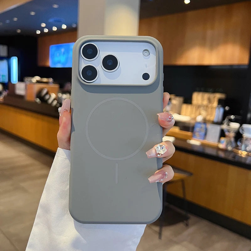 Luxury Liquid Silicone Magnetic Phone Case – Compatible with MagSafe Wireless Charging