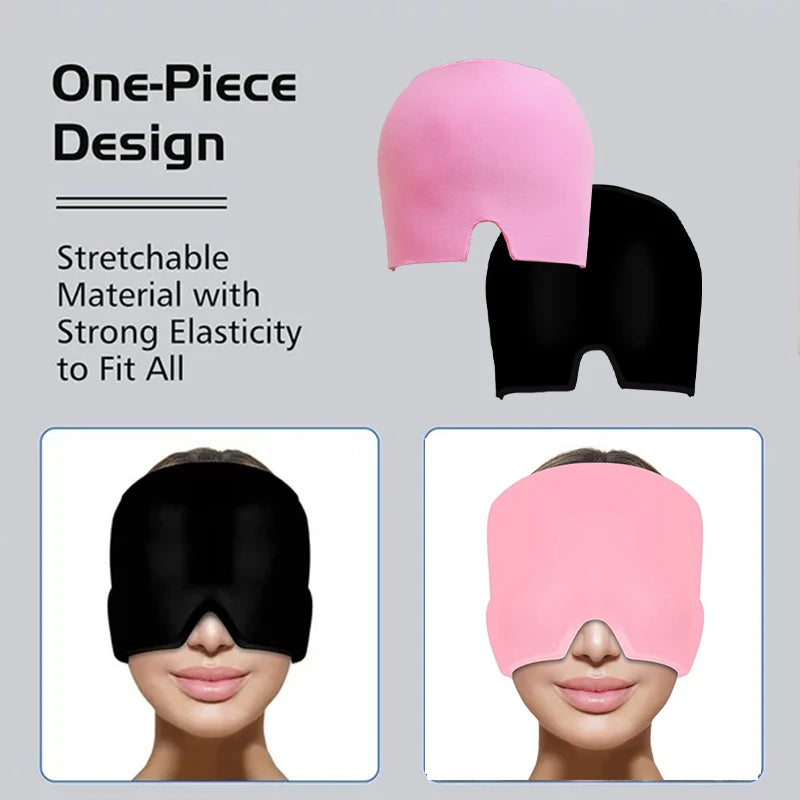 Gel Ice HGel Ice Headache & Migraine Relief Hat – Cold & Hot Compress Therapy Capeadache Migraine Relief Hat Cold Compress Therapy Cap Ice Head Wrap Pack Eye Mask For Pressure Relieve Pain Ice Hat