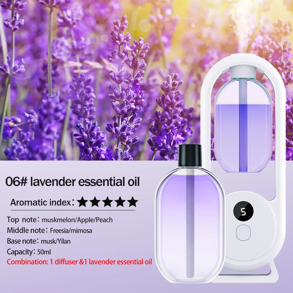 Rechargeable Portable Aroma Diffuser – Essential Oil Aromatherapy Machine with Timed Air Freshener Modes