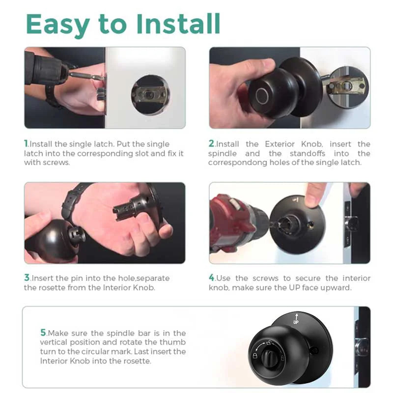 Biometric Fingerprint Smart Door Lock with Tuya App Control