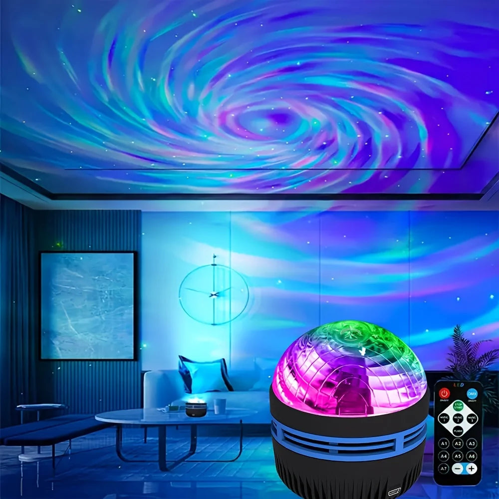LED Galaxy Night Light Projector – Starry Sky Lamp with Remote Control and 7 Lighting Modes