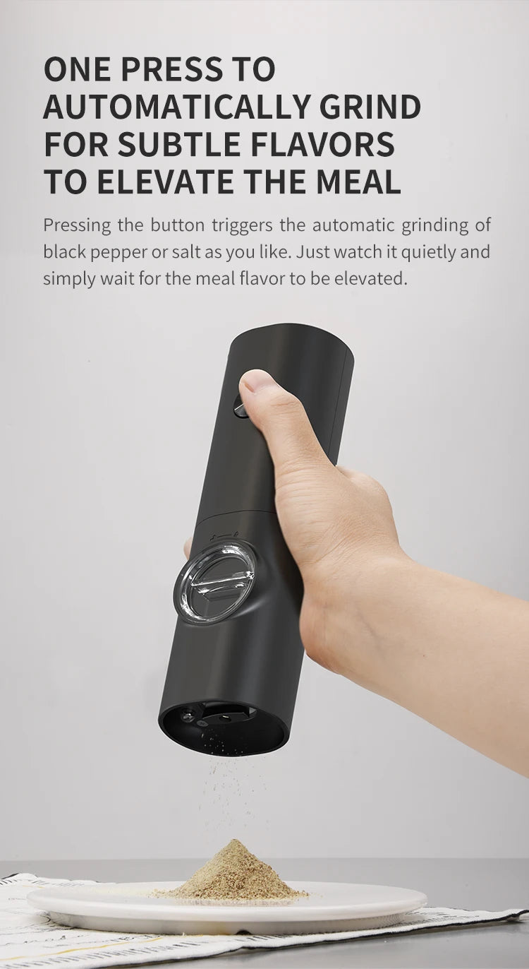 Electric Automatic Pepper and Salt Grinder – Adjustable Coarseness with LED Light