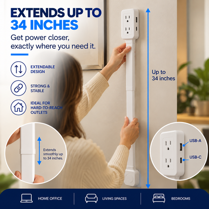 FlexCharge 180° Outlet Extender