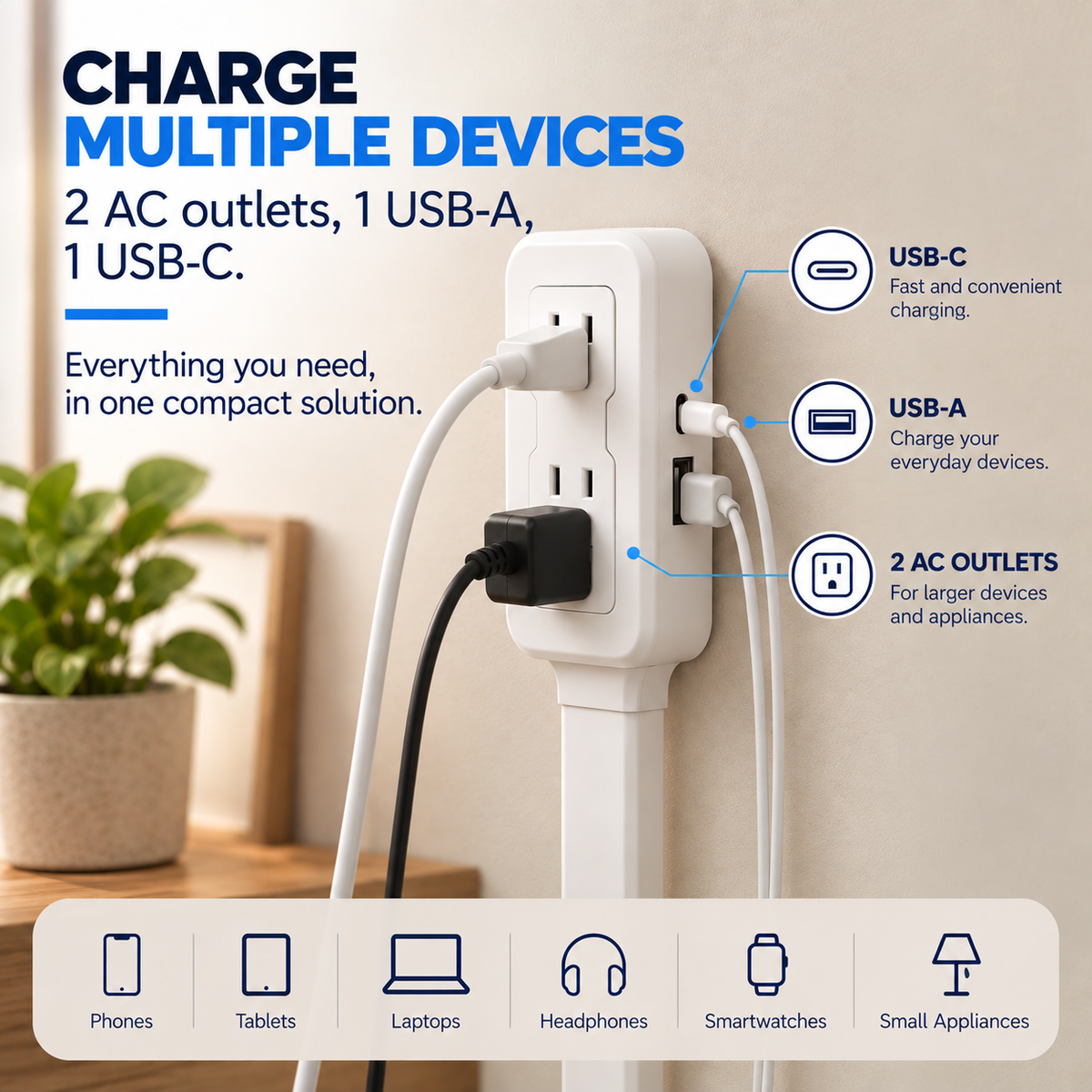 FlexCharge 180° Outlet Extender