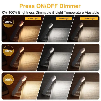 LED USB Rechargeable Book Light – Portable Clip Reading Lamp with Eye Protection
