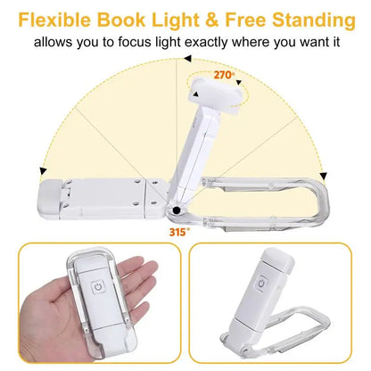 LED USB Rechargeable Book Light – Portable Clip Reading Lamp with Eye Protection