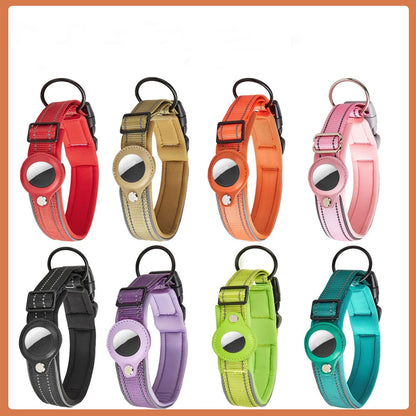 Reflective AirTag Dog Collar – Adjustable Heavy-Duty Collar with Built-In AirTag Holder