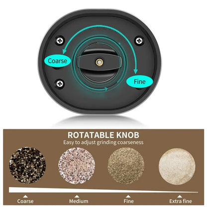 Electric Automatic Pepper and Salt Grinder – Adjustable Coarseness with LED Light