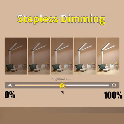 LED Desk Lamp 3 Levels Dimmable Touch Night Light USB Rechargeable Eye Protection Foldable Table Lamp